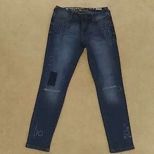 REWASH Embroidered Skinny Jeans